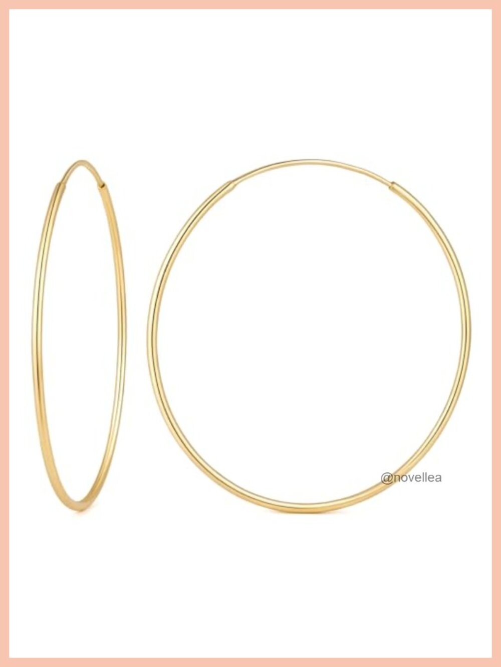 14k Gold Plated Hoop Earrings for Women Thin Lightweight Rounded